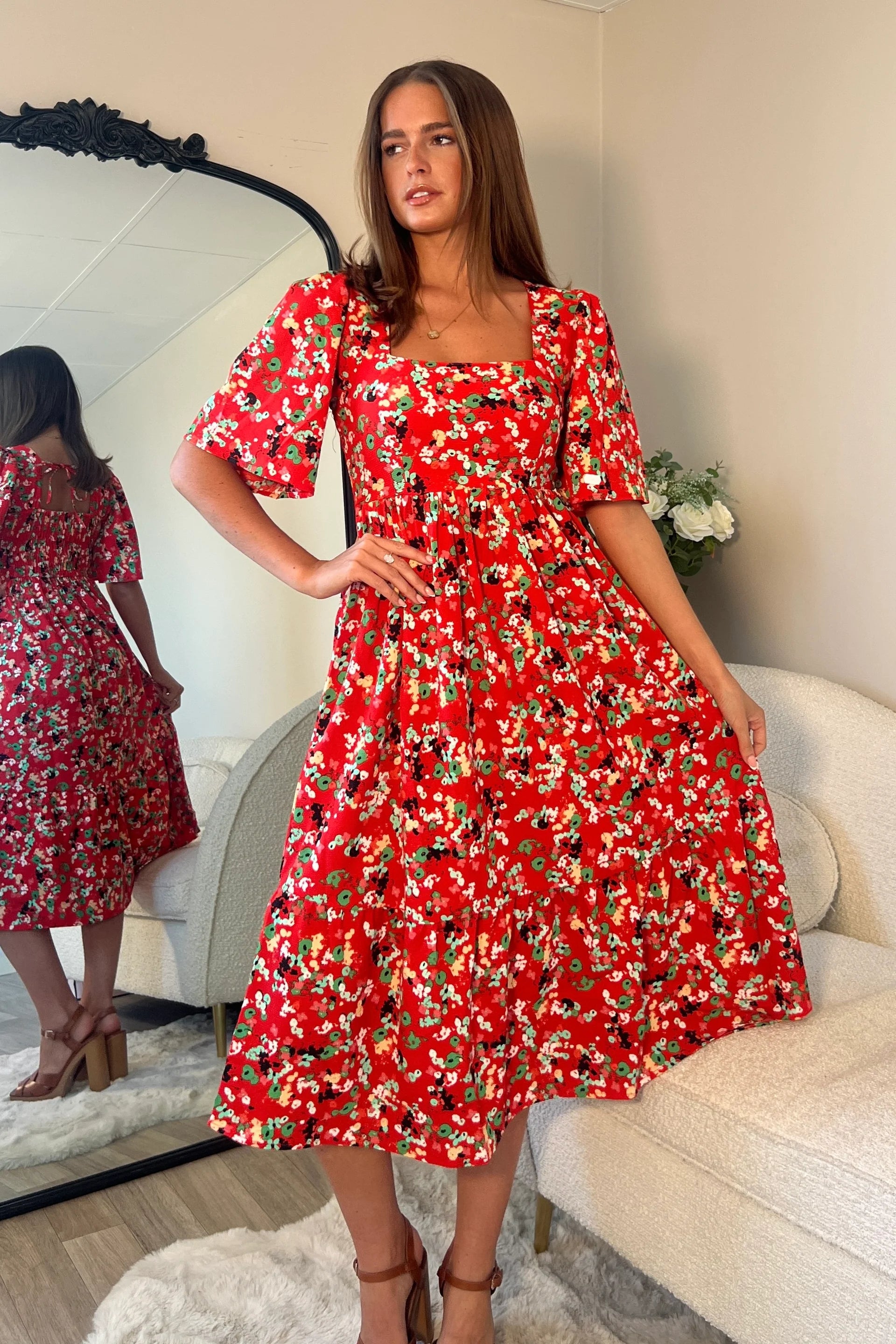red midaxi dress Midaxi Dress Wayan Red  Thaluta