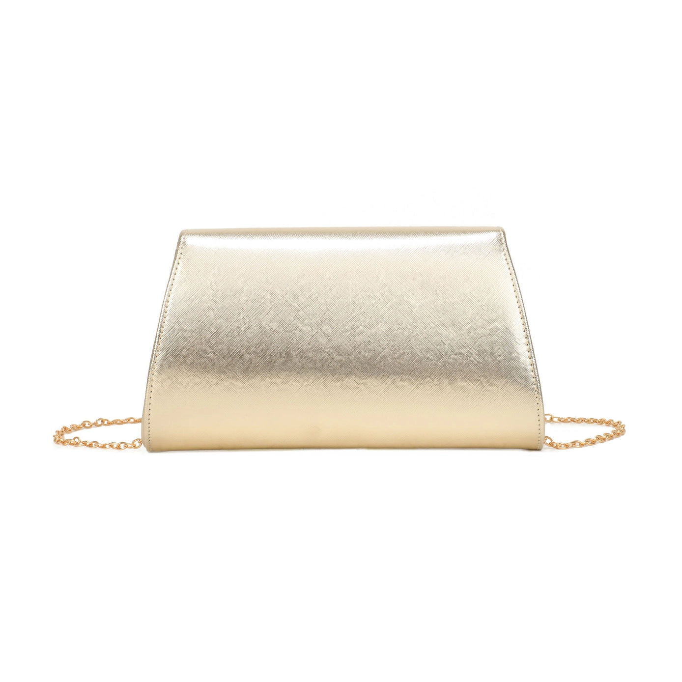 Trapezoid Shape Pu Clutch Bag with Metal Hardware In Four Colours