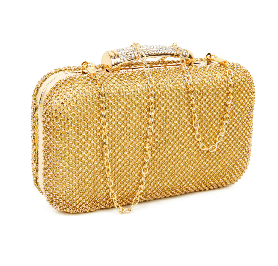 Double-Side Diamante Party Bag Gold Or Siver