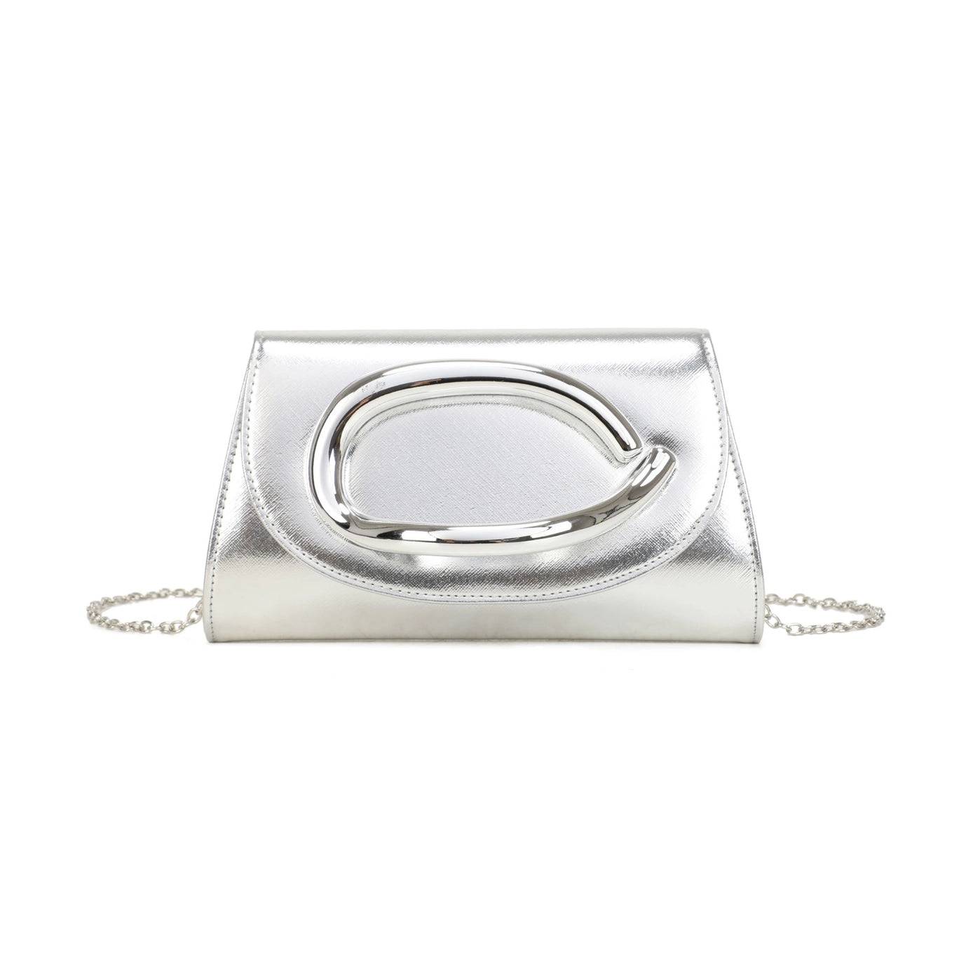 Trapezoid Shape Pu Clutch Bag with Metal Hardware In Four Colours