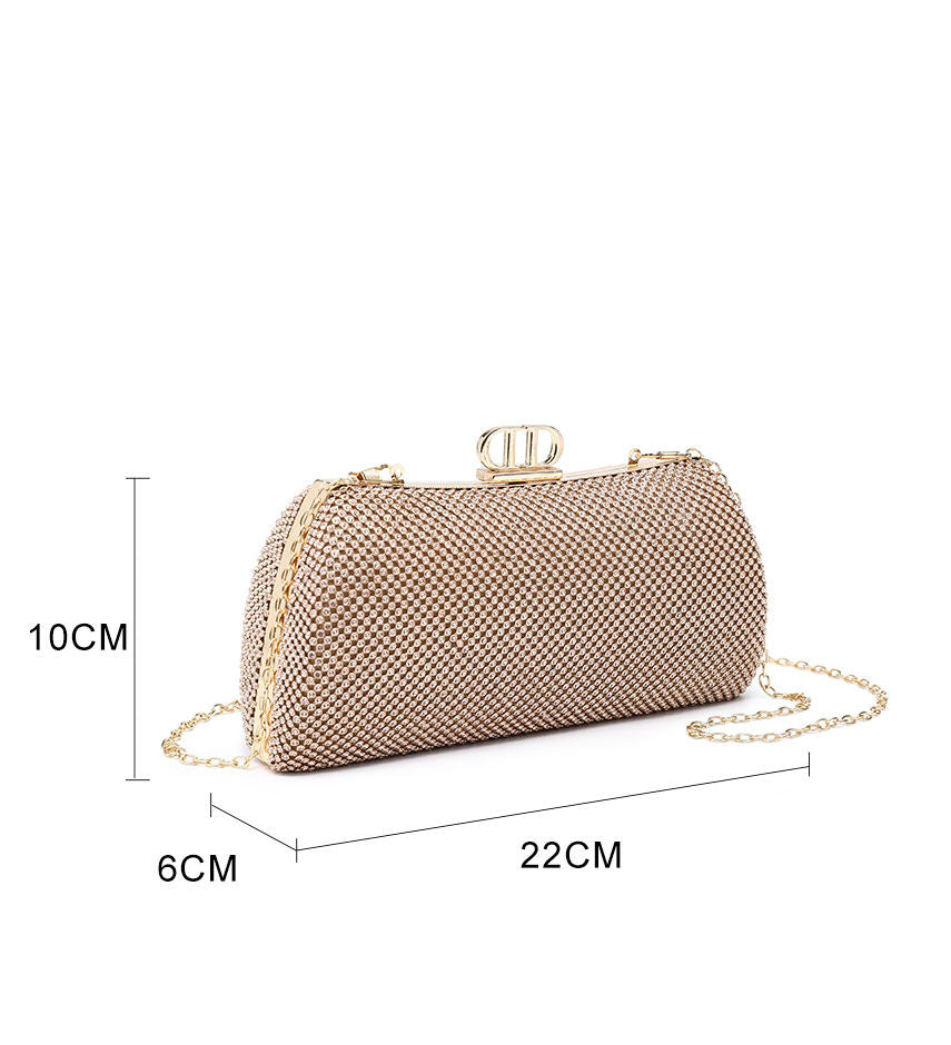 Double Side Diamante Bag With Double D Clasp