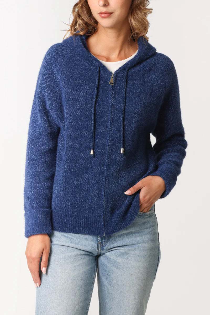 Zip Up Super Soft Cosy Hoodie Navy