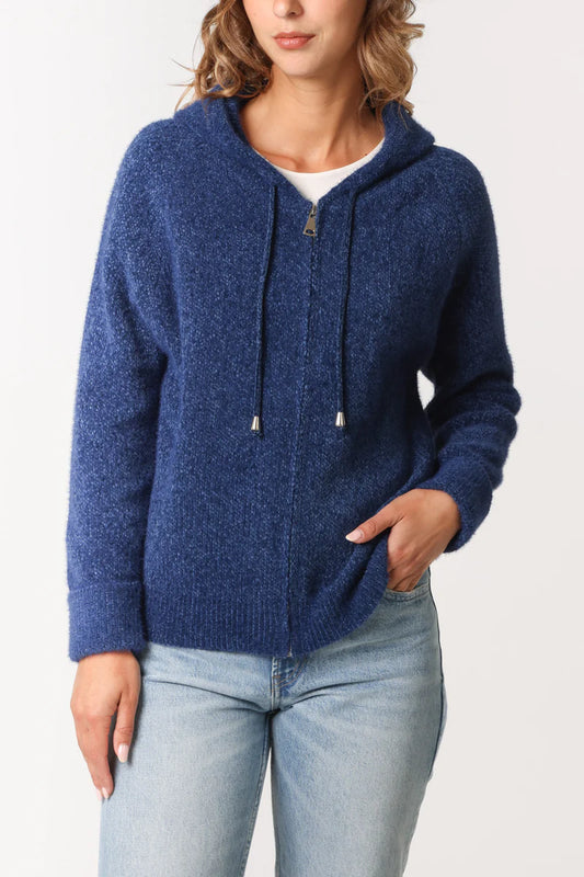 Zip Up Super Soft Cosy Hoodie Navy