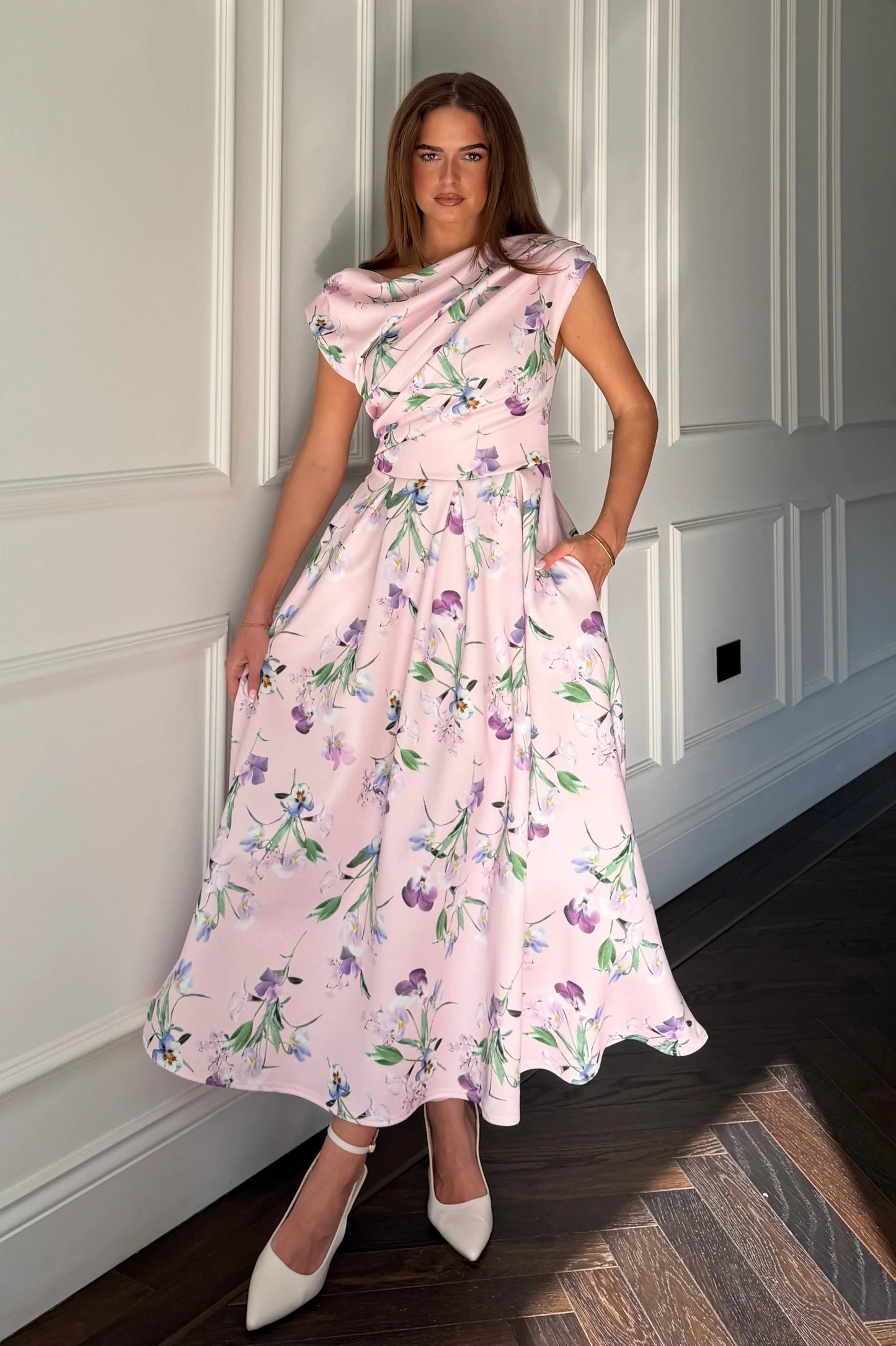 Betty Asymmetric Midi Dress Purple