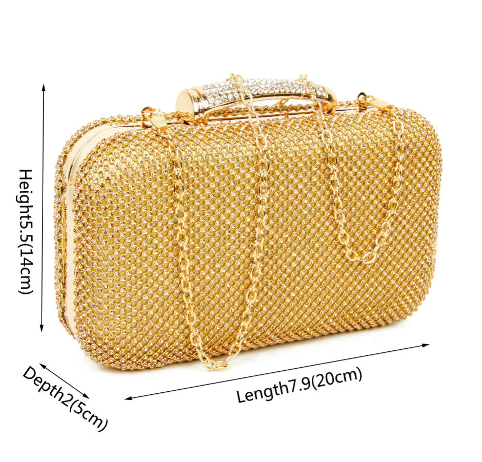 Double-Side Diamante Party Bag Gold Or Siver