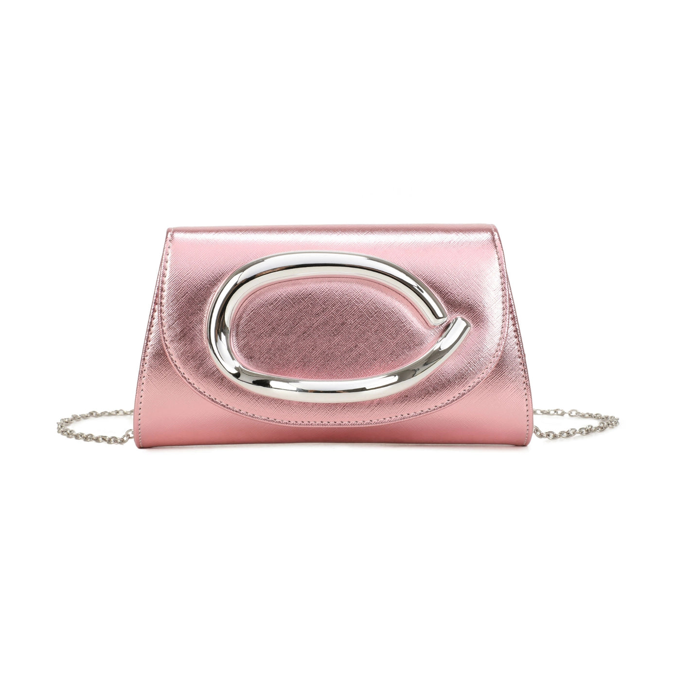 Trapezoid Shape Pu Clutch Bag with Metal Hardware In Four Colours