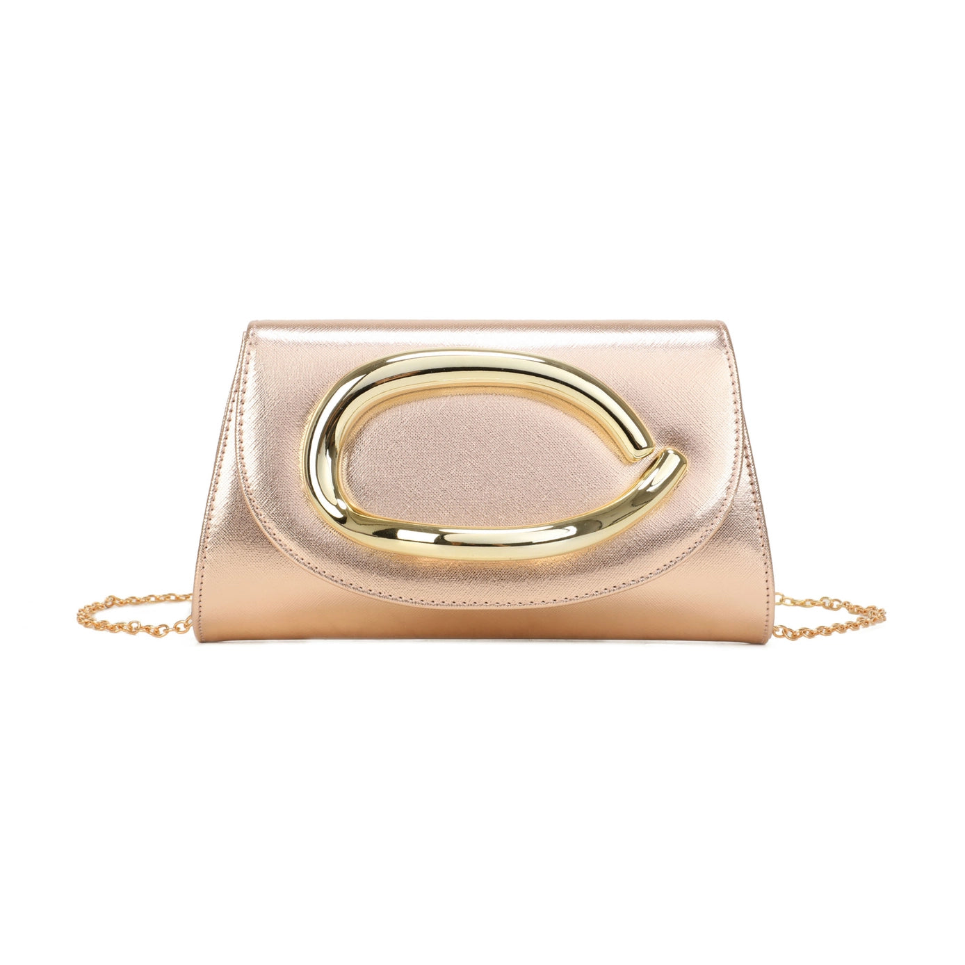 Trapezoid Shape Pu Clutch Bag with Metal Hardware In Four Colours