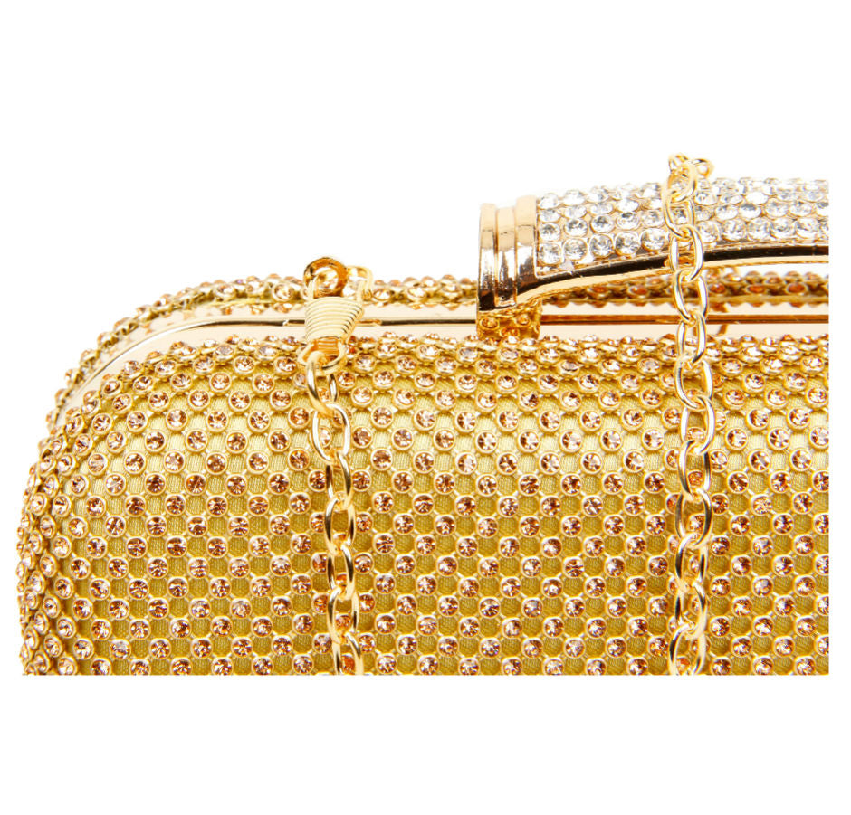 Double-Side Diamante Party Bag Gold Or Siver