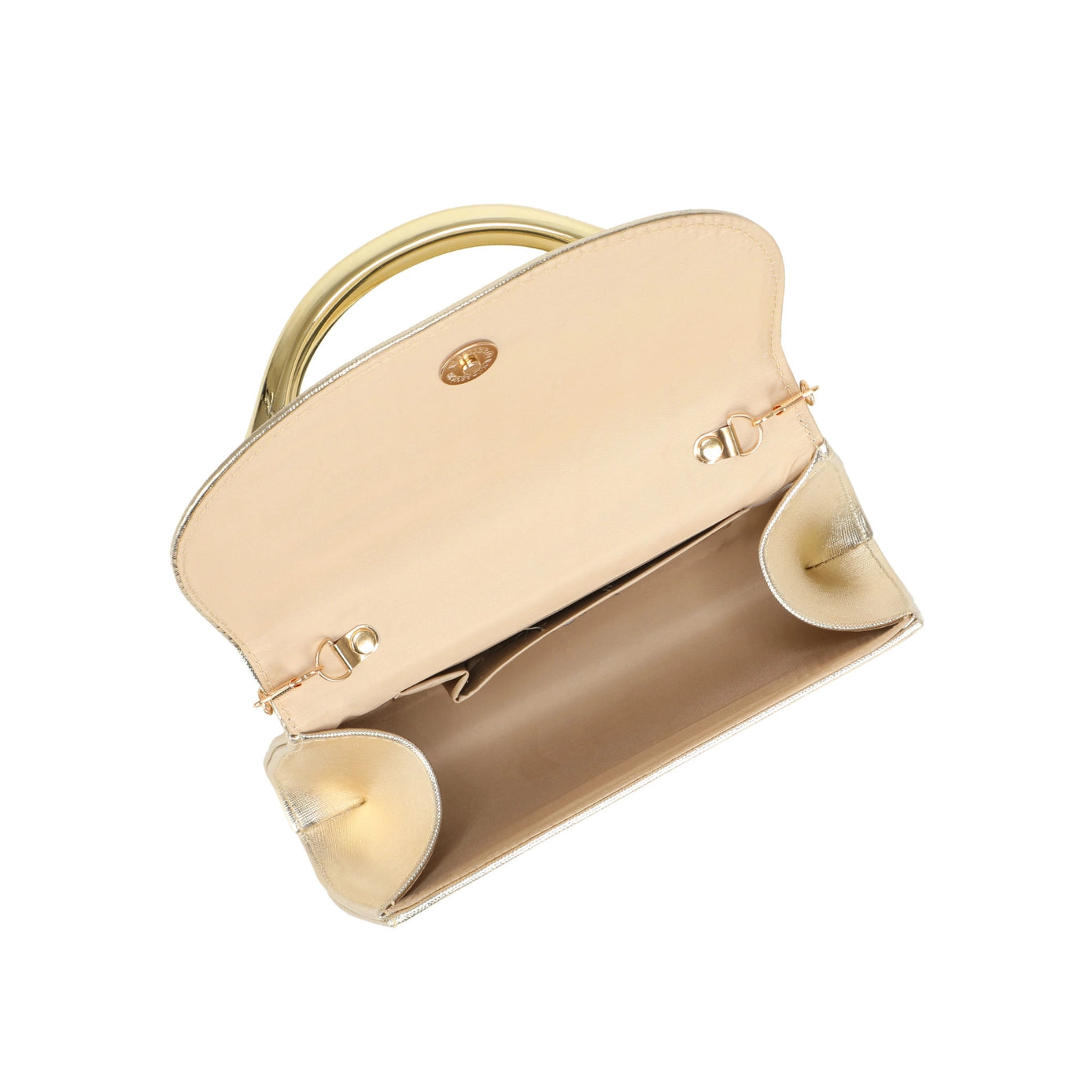 Trapezoid Shape Pu Clutch Bag with Metal Hardware In Four Colours