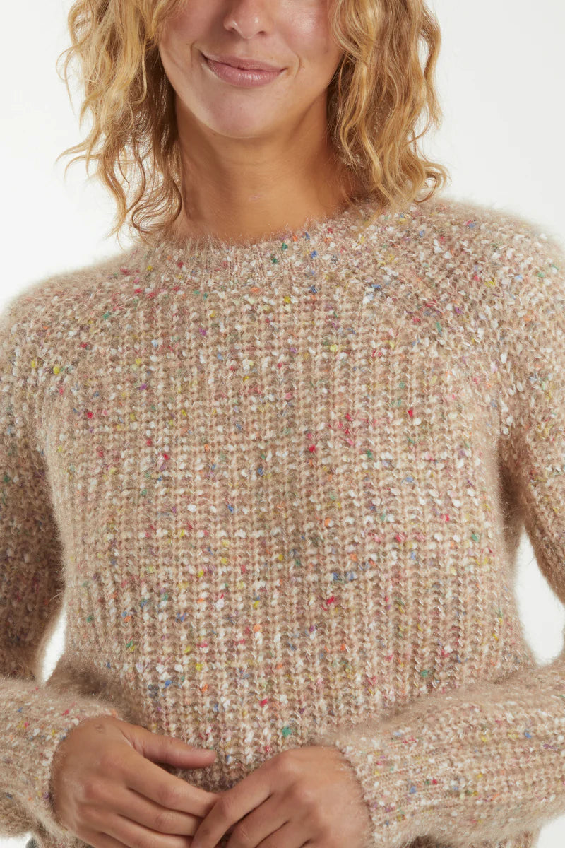 Space Dye Soft Knit Jumper Beige Multi