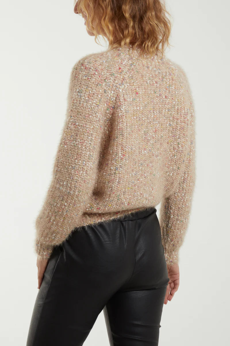 Space Dye Soft Knit Jumper Beige Multi
