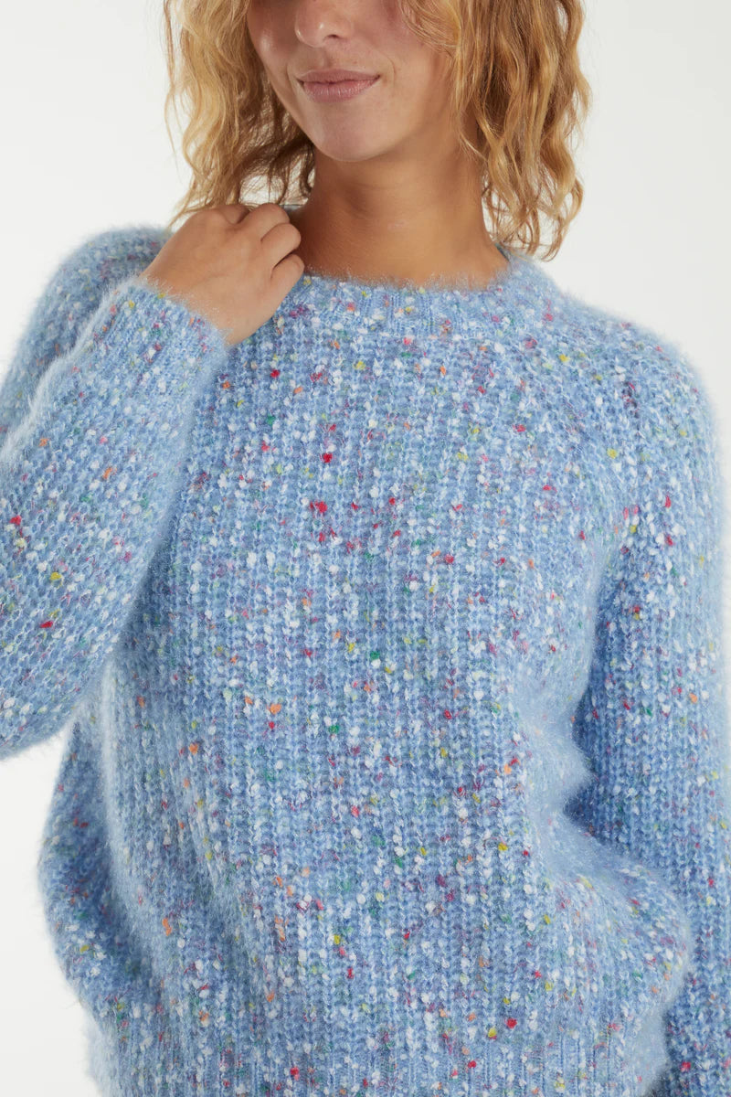 Blue Space Dye Soft Knit Jumper